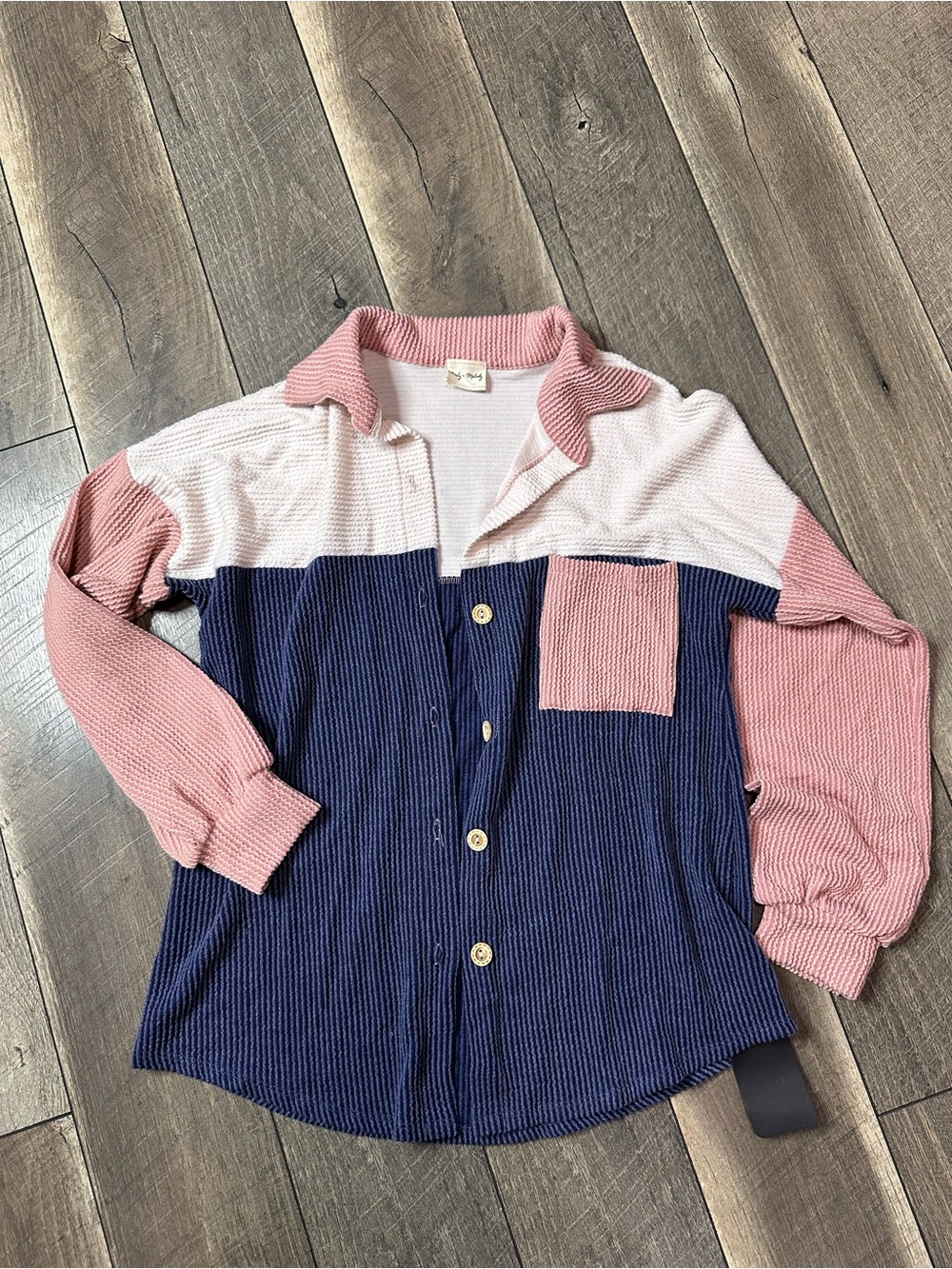 Lovely Melody Colorblock Button Down